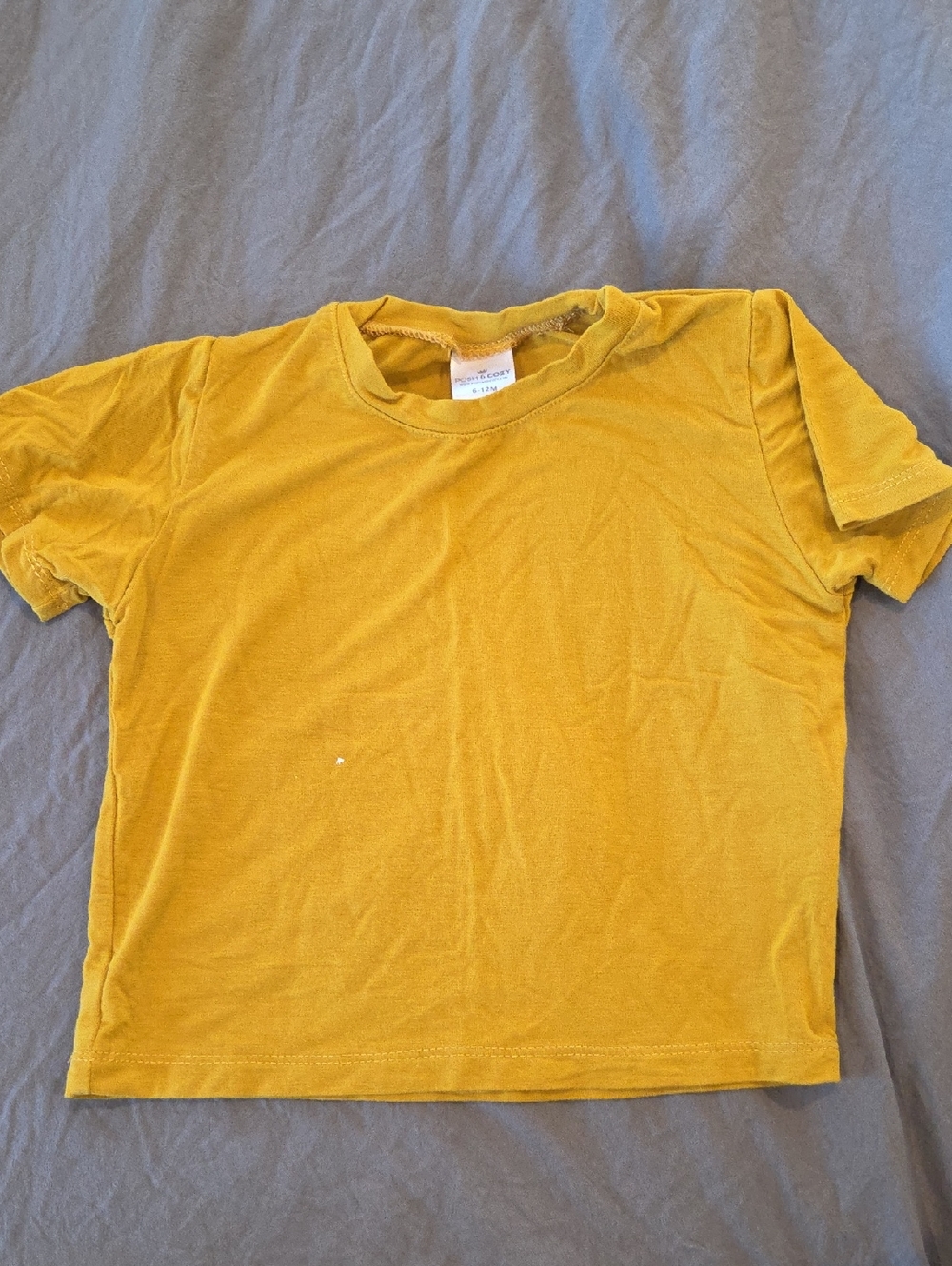 Kids Short Sleeve Crewneck Tee in Mustard Yellow